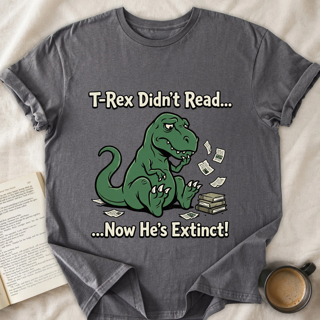 T-Rex Didn't Read Now He's Extinct
