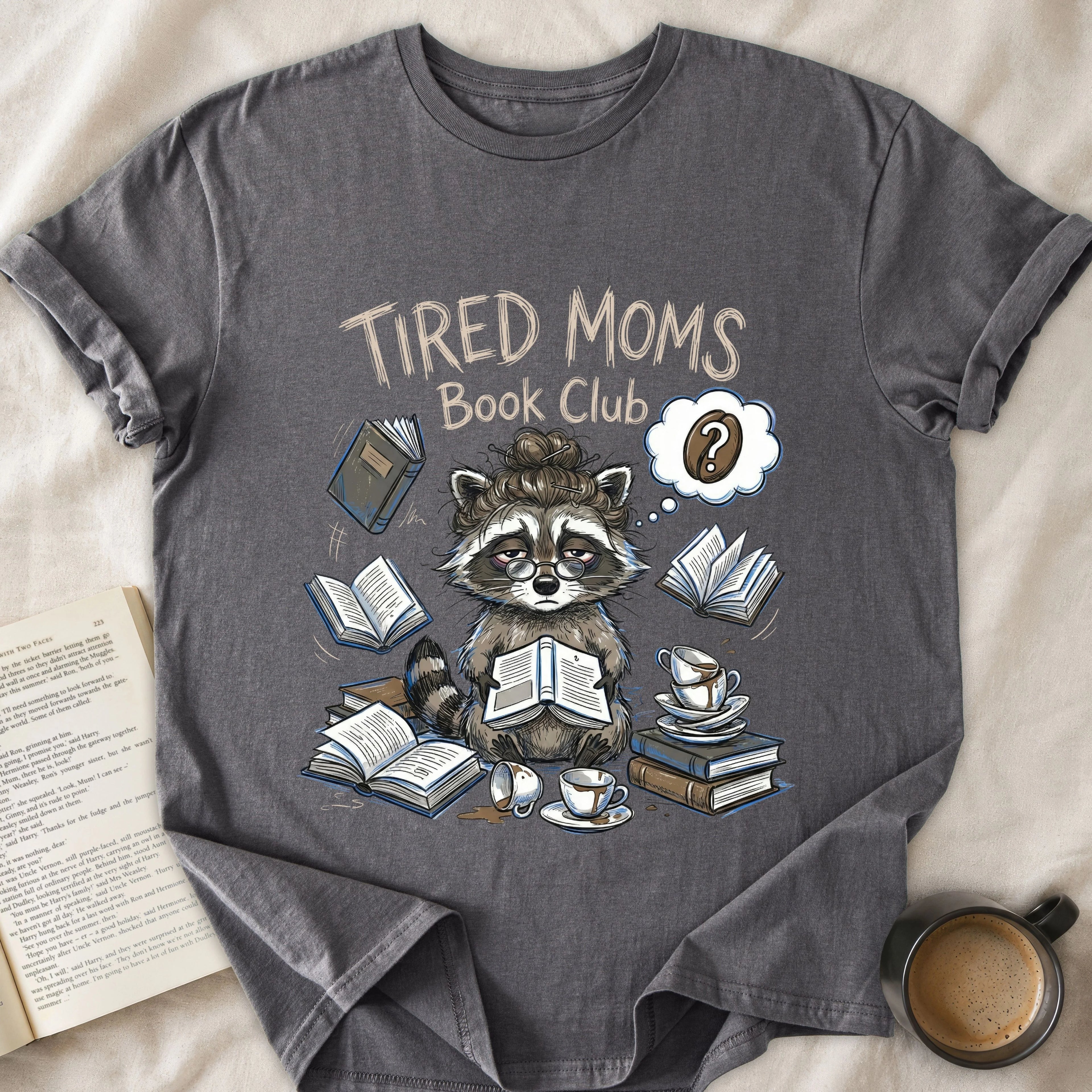 Tired Moms Book Club Raccoon