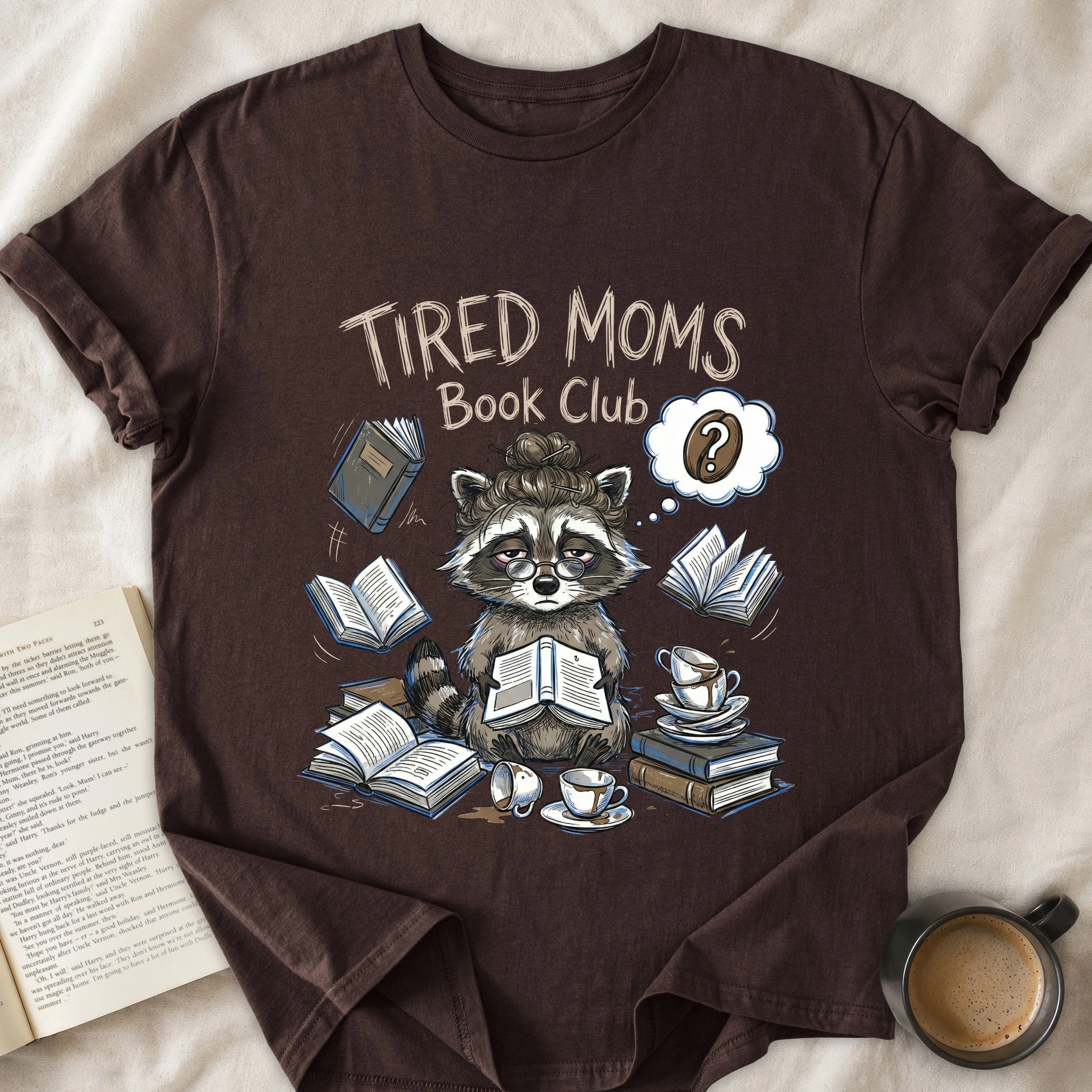 Tired Moms Book Club Raccoon