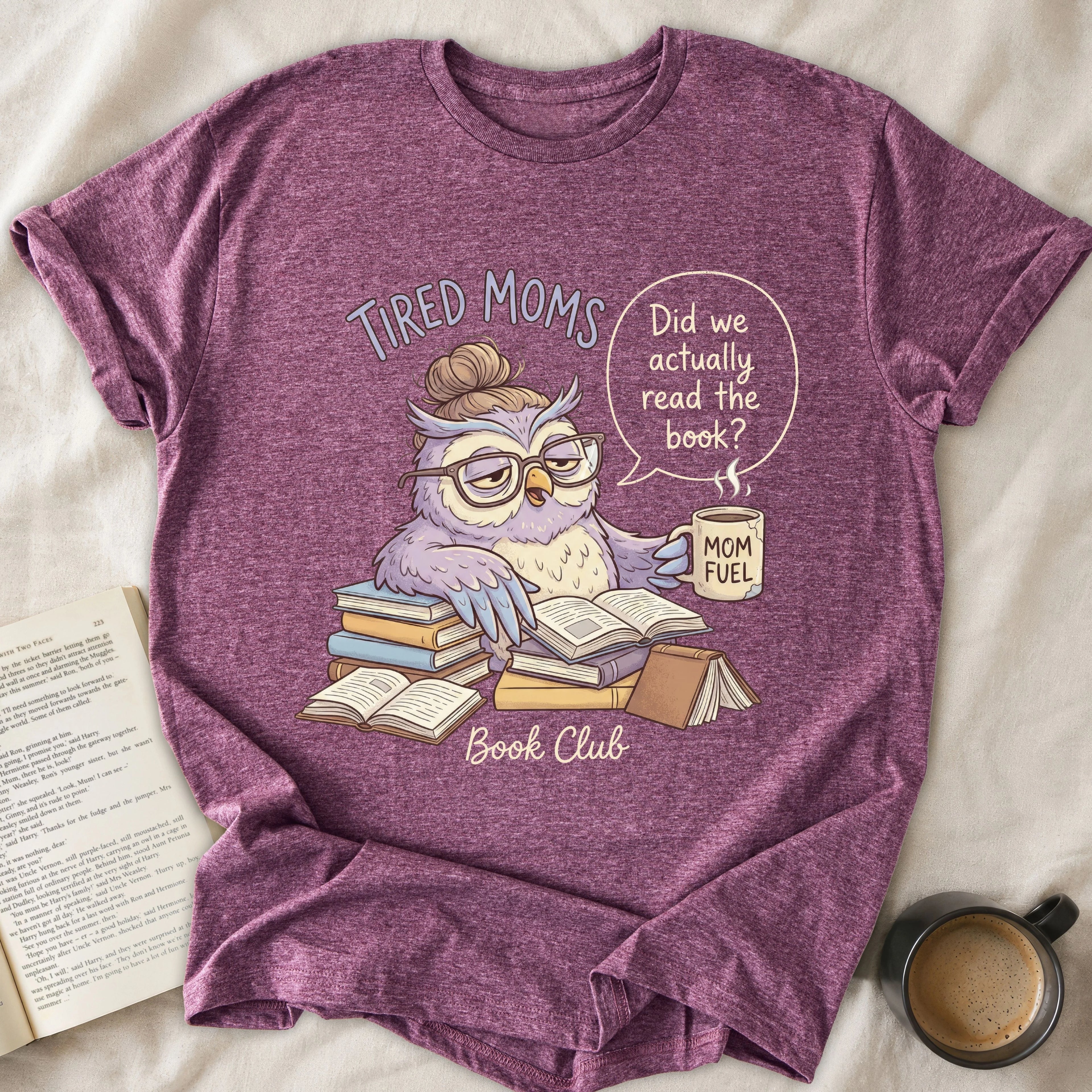 Tired Moms Book Club Owl