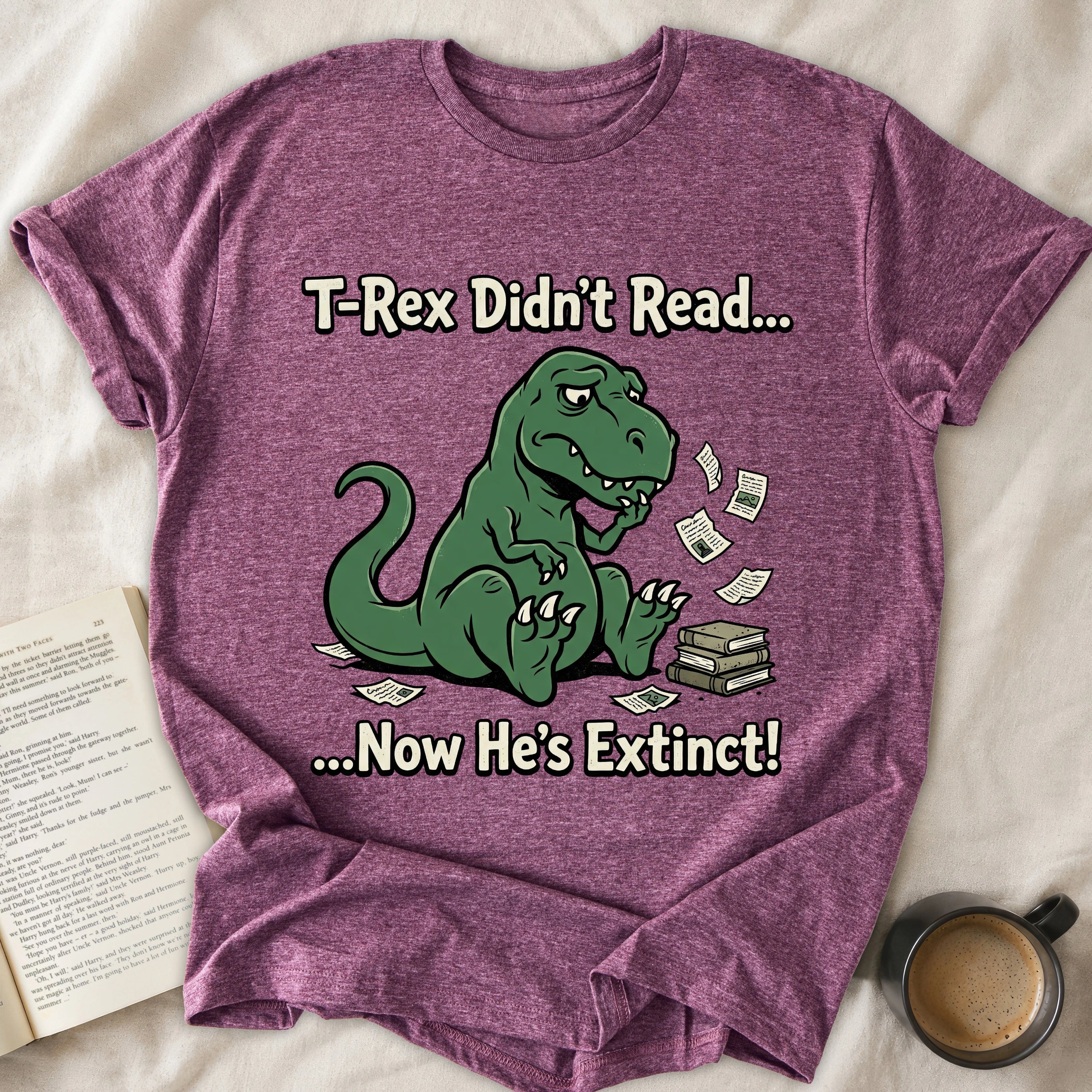 T-Rex Didn't Read Now He's Extinct