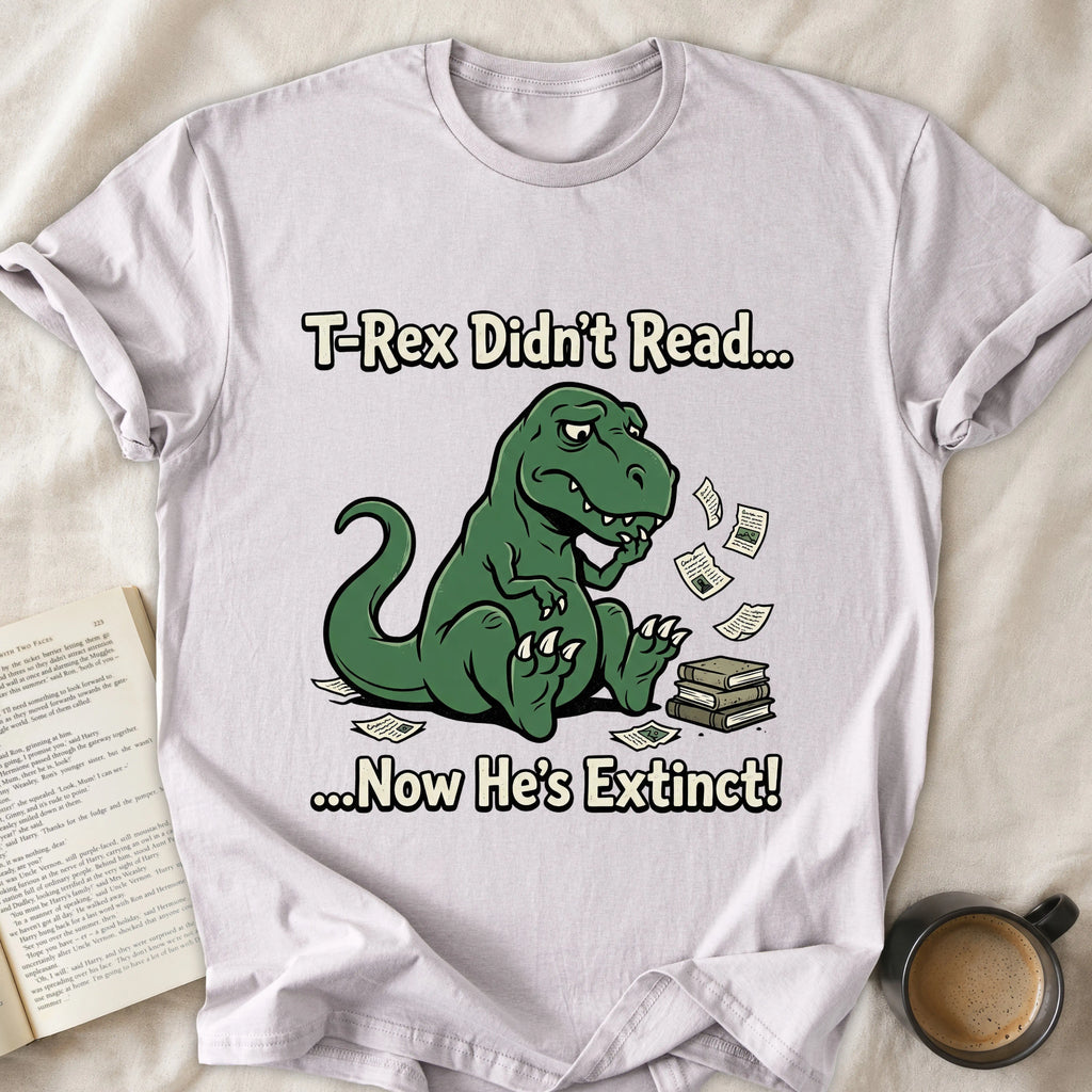 T-Rex Didn't Read Now He's Extinct