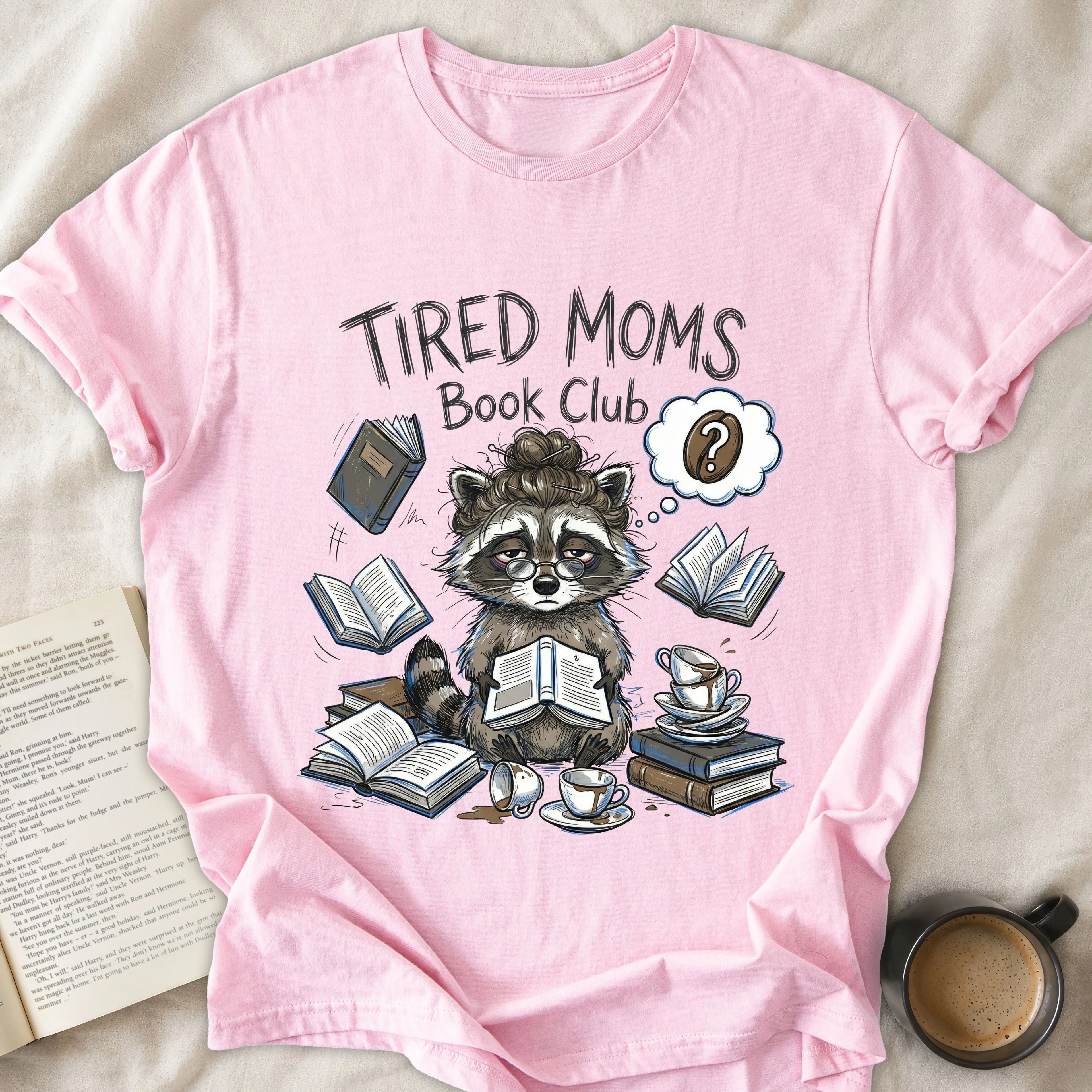 Tired Moms Book Club Raccoon