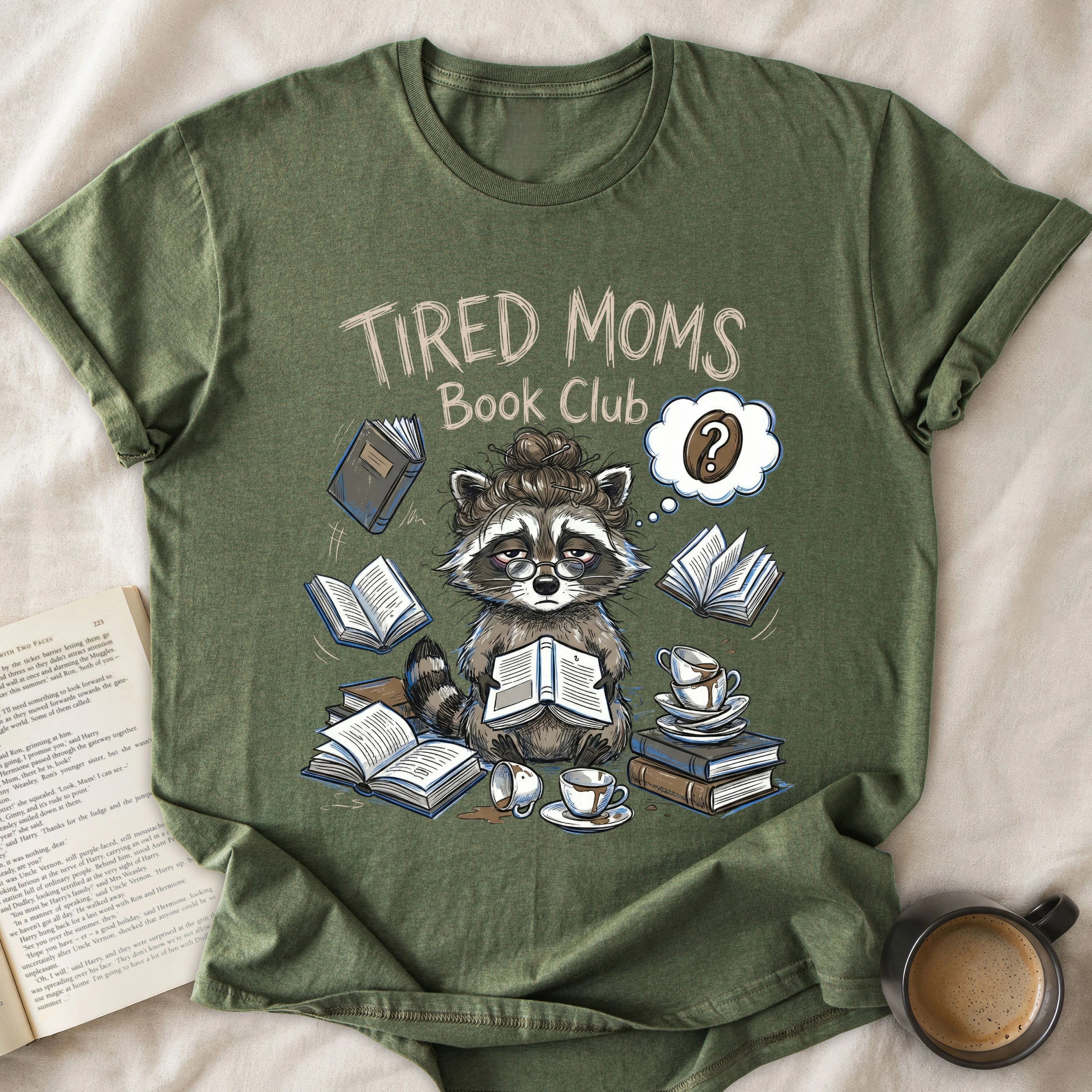 Tired Moms Book Club Raccoon