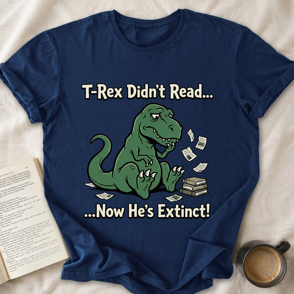 T-Rex Didn't Read Now He's Extinct