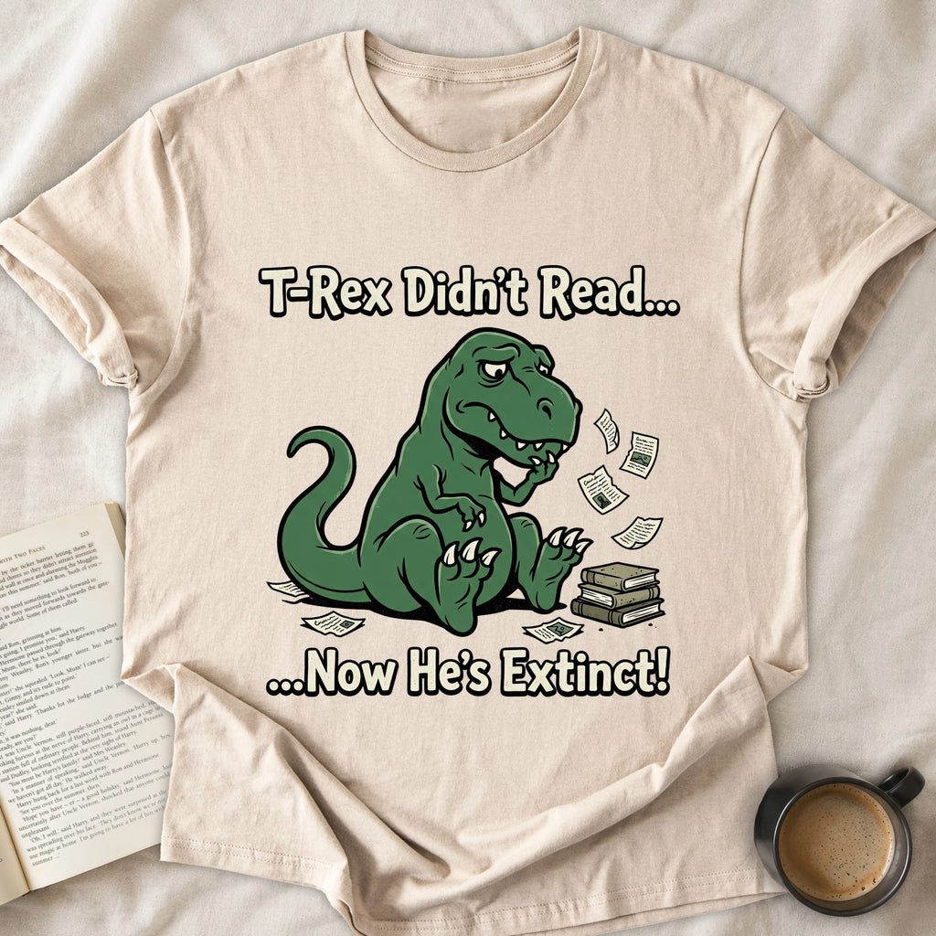 T-Rex Didn't Read Now He's Extinct